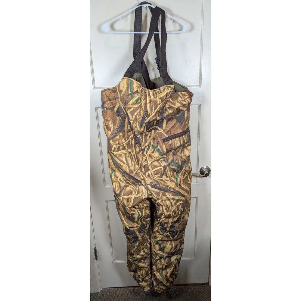 Vtg Cabelas Insulated Camo Bib Hunting Puffer Overalls USA Made Hunting 3XLT
